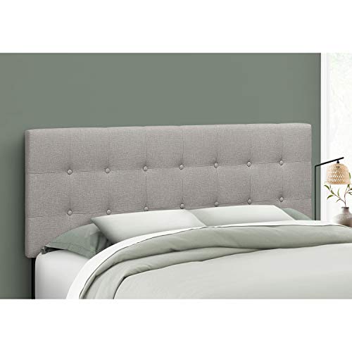 Condition photo showing New/Like New for monarch specialties i 6003q bed, headboard only, queen size, bedroom, upholstered, linen look, grey, transitional( similar see pics)