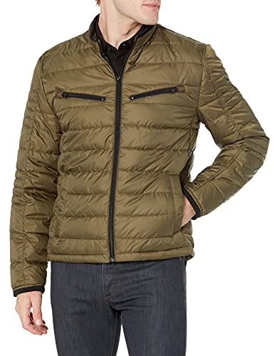 Marc New York by Andrew Marc Men's Grymes Diamond Quilted Four Pocket Lightweight Field Jacket, Olive, X-Large