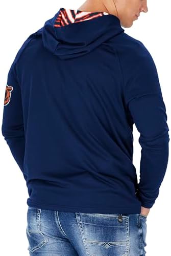 Zubaz NFL Men's Zebra Hooded LS T-Shirt - Chicago Bears, X-Large
