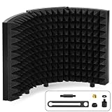 Microphone Isolation Shield, VeGue Desktop Foldable Mic Isolation Shield 12.6 x 13.6 in, High Densit