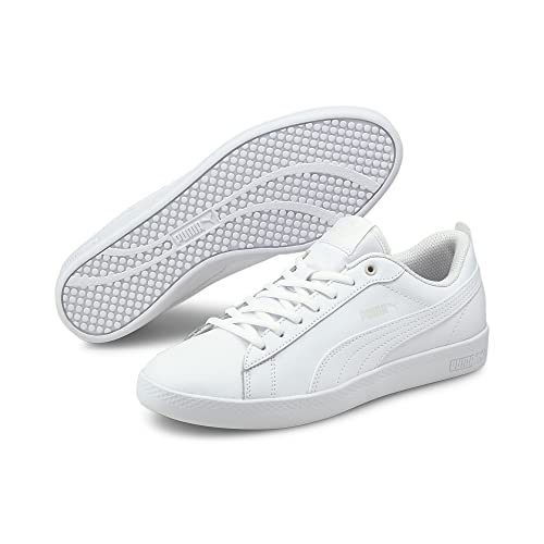 PUMA Women Puma Smash Wns v2 L Sneakers, Puma White-Puma White, 37 EU