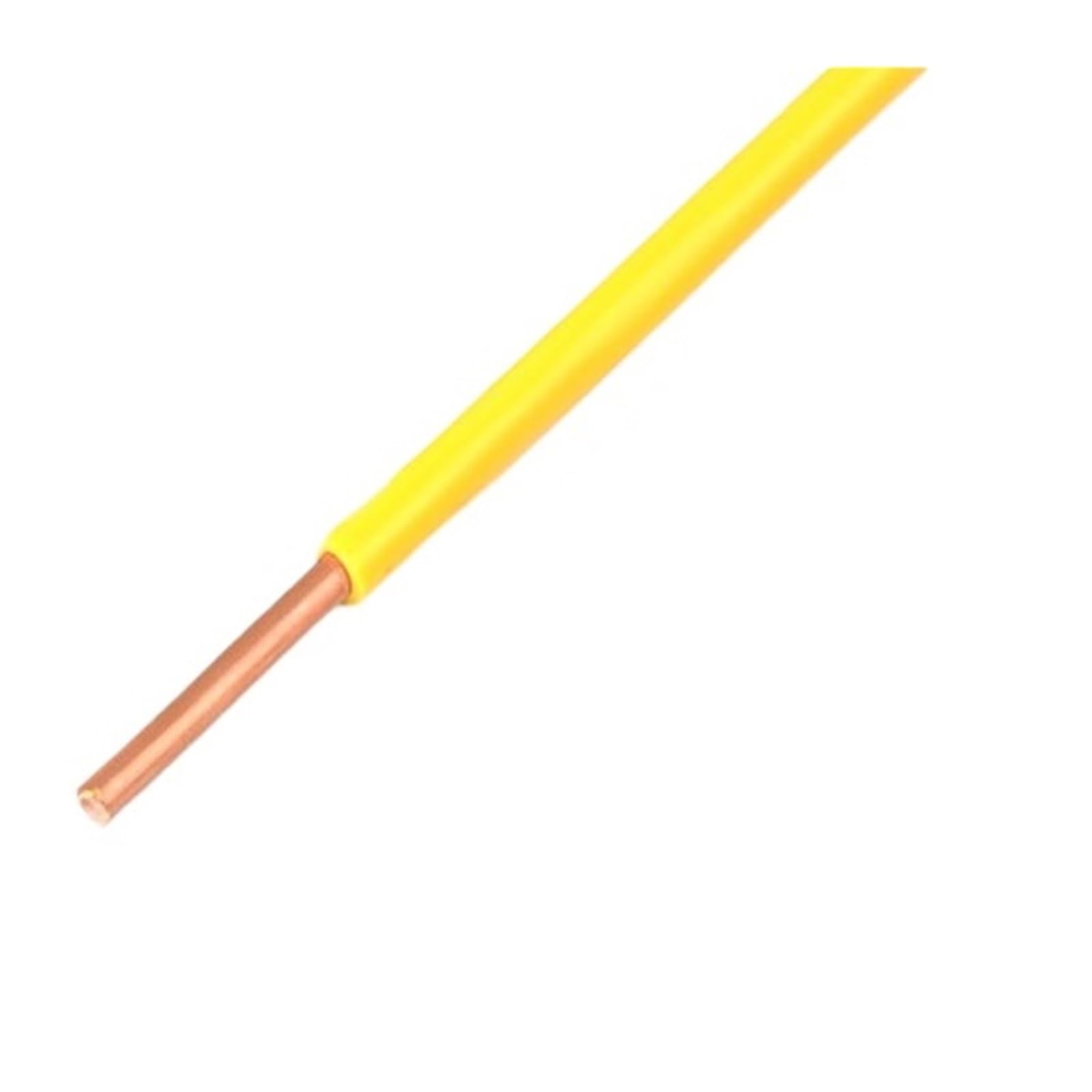2/5/10/20/30/50m BV Cable Eléctrico De Cobre 18 17 Awg Cable Duro De Un Solo Núcleo Mejoras for El Hogar Recubierto De PVC(Yellow,20m 17AWG)