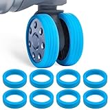 キャスターカバー 8個入り キャリーケース 車輪カバー スーツケースホイールカバー シリコーン アンチスクラッチ サイレント 防汚ローリングラゲッジプロテクター フロアプロテクター ラゲッジホイールカバー トラベルホイールプロテクター (ブルー)