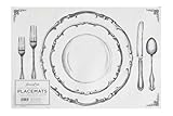 Hester & Cook Perfect Setting Paper Placemat - Disposable Place Mats for Parties or Weddings - 18 Sheets Made in USA