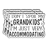 3Pcs I Don't Spoil My Grandchildren I'm Just Very Accommodating Funny Grandparent Quotes Vinyl Stickers Durable for Laptops Water Bottles Phones Tumblers Notebooks Cars Mugs Size 3 x 1.8 Inch