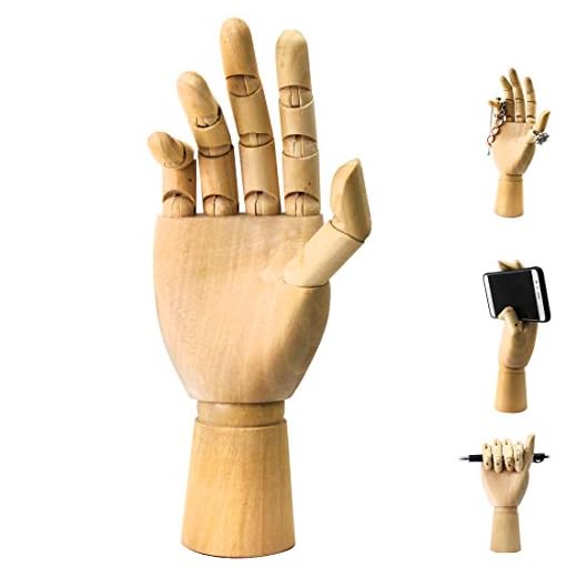 Modèle de main en bois,Main articulée en bois,Mannequin à main Modèle à main avec doigts flexibles,pour dessiner,esquisser