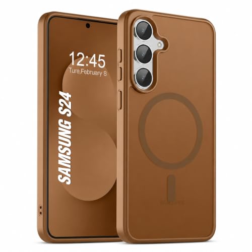 Image of AIBEX Back Cover for Samsung Galaxy S24| Slim Case with Wireless Charging Support | Anti-Scratch, Shockproof, Anti-Fingerprint & Lightweight Military-Grade Protective Cover - Brown
