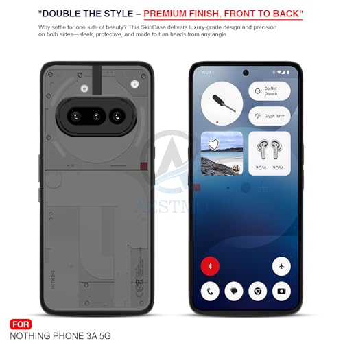 Image of AESTMO Nothing Phone 3A 5G Back Cover | 360 Protection | Matte Frosted Hard Back Translucent | Bumper Case for Nothing Phone 3A 5G (Smoke Black Matte PC+Black TPU Bumber)