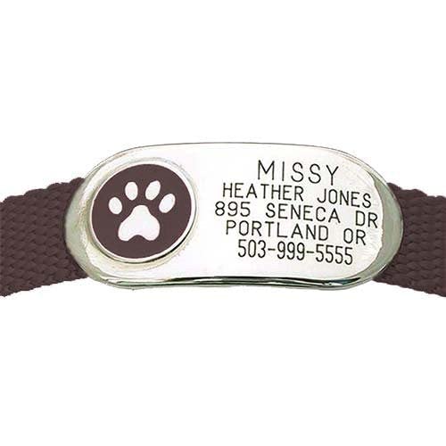 Luckypet Paw Jewelry Collar Tag For Dogs And Cats, Custom Engraved, Durable, Quiet And Chew Proof, Attaches Flat To Any Collar, Small-Black-Paw #TOP22