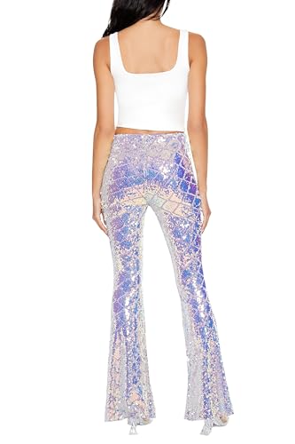 Forever 21 Women's Iridescent Sequin High-Rise Pants4