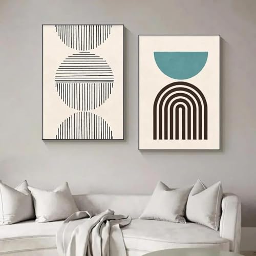 Impression sur toile de qualité pour ces affiches nordiques à géométrie minimaliste
