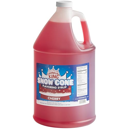 Carnival King Snow Cone Syrup 1 Gallon - Delicious Shaved Ice Flavoring for Slushies, Machines &amp; Parties (Cherry)