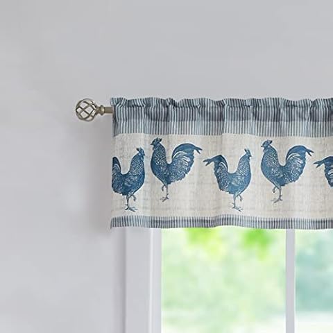 SXZJTEX Blue Rooster Valance Cover