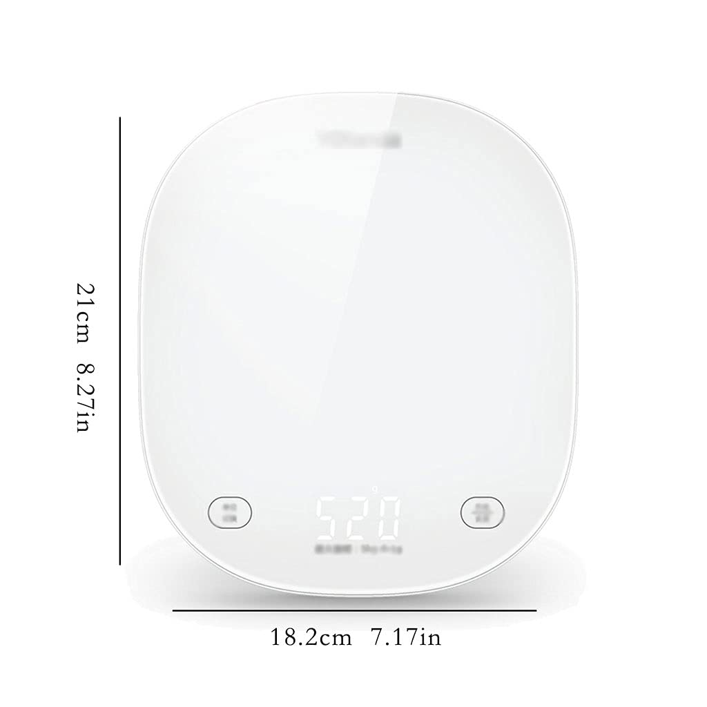 Básculas de Cocina Escala de Cocina, Escala de Alimentos, Adecuado for cocinar for Hornear, Preparación de Comidas, Escala de Gramos electrónicos de 0.2 g / 5kg, Blanco Escala de café