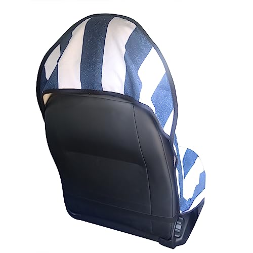 Image of Car Seat Cover Protector Front Seats,for Gym Workout,Running,Swimming,Beach and Hiking,Waterproof Sweat Towel Bucket Seat Covers for Cars SUV Trucks (Blue Stripe, 2Pcs)