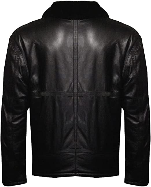 Image of Men's B3 Real Leather Aviator Bomber Jacket with Faux Shearling, RAF Winter Coat