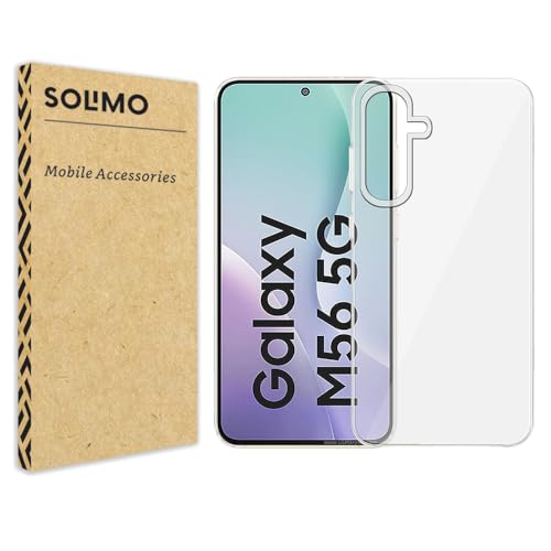 Image of Amazon Brand - Solimo for Samsung Galaxy M56 5G Premium Transparent Soft Silicon Crystal Clear Back Cover [Transparent]