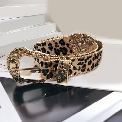 Leopard Print Waist Belt for Women - Adjustable, Perfect for Casual Wear & Parties - Leopard Pattern, Unisex-Adults, 101*3.8cm4
