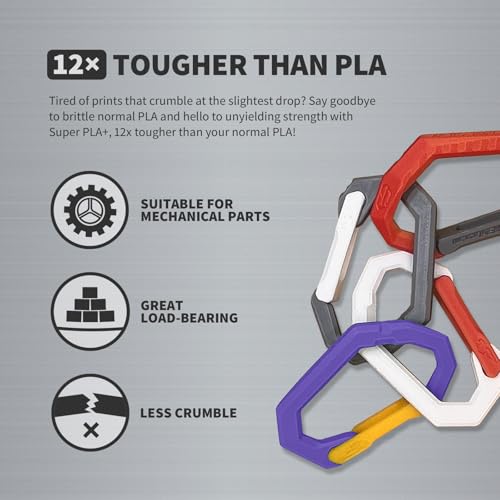 Image of OVERTURE Super PLA+ Filament 1.75mm, Toughness Enhanced PLA Plus | Professional Toughness 3D Printer Filament 1kg (2.2lbs), High Precision + /- 0.02mm, Fit Most FDM Printer (Purple)