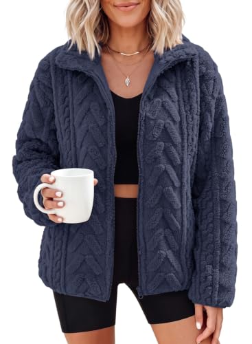 Image of Dokotoo Winter Fleece Jacket for Women 2026 Zipper Casual Coat with Pockets