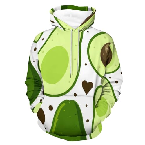 Sweat à capuche avocat vert UMENG pour homme et femme en taille S