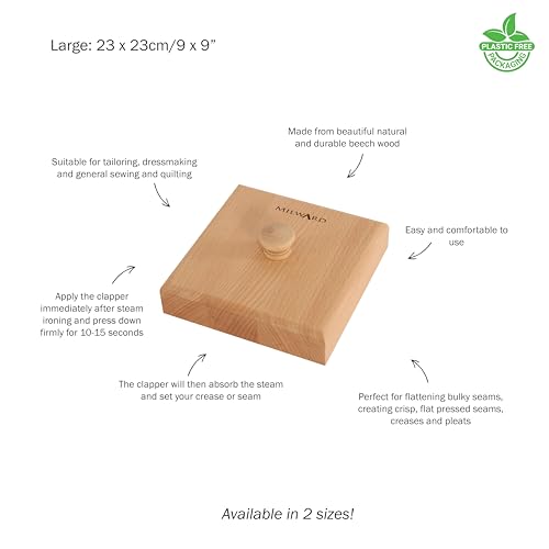Milward Wooden Sewing Dressmaking Quilting Tailors Clapper, 2519040, Beech, 23 x 23cm - Image 4