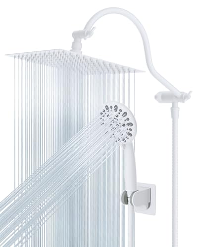Hibbent All Metal High Pressure Rainfall 10'' Shower Head with Handheld