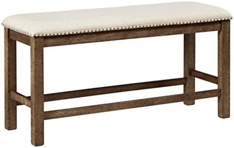 Signature Design by Ashley Morriville Counter Height Upholstered Dining Room Bench, Brown
