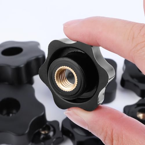 Sterngriffmutter M6 Sterngriff Stern MutternDurchmesser 38mm 9stk Innengewinde Klemmknopf Kunststoff Griffmuttern Schwarz für Maschinen und Anlagen Möbel Werkzeugmaschinen Fitnessgeräte
