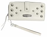 Harley-Davidson Women's Heavy Metal Stud Genuine Leather Clutch Wallet - Cream