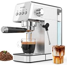 AYCHIRO Espresso Machine with Milk Frother, 20 Bar Semi-Automatic Espresso Machine,Espresso Maker with Cup Warming, Removable Water Tank & Drip Tray, Latte, Cappuccino, Home & Kitchen