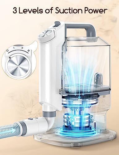 Meowant Hundeschermaschine Mit Tierhaar Staubsauger Mit 3,2 l Großem,Leise Schermaschine Hund Katze Tierhaarschneidemaschine Mit 5 Professionellen Werkzeugen Zum Fellpflegen Und Reinigen – Bild 5