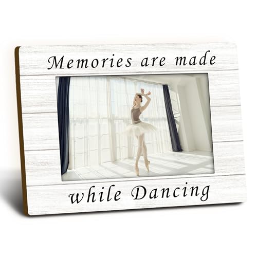 Foyoulame Dance Picture Frame 4x6, Dance Recital Gifts Wooden Picture Frame, Ballerina Tap Recital Gifts for Dancer, Memories are Made While Dancing Decorative Photo Frames for Table Desk Decor