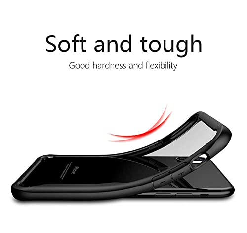 Image of Dashmesh Shopping Plastic Shockproof Crystal Clear Back Cover Case for Samsung Galaxy A70 | 360 Degree Protection | Protective Design | Transparent Back Cover Case (Black Bumper)