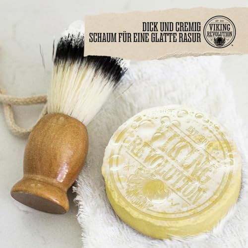 Viking Revolution Rasierseife Herren - Rasier Seife zur Verwendung mit Rasierpinsel & Schale für eine Sanfte Nassrasur, Shaving Soap, Rasierseife Set - 4er-Packung, je 70 g