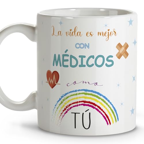LolaPix Regalos para un médico. Tazas originales para regalar. Regalos para medicos. Tazas personalizadas. Taza cerámica 330 ml.