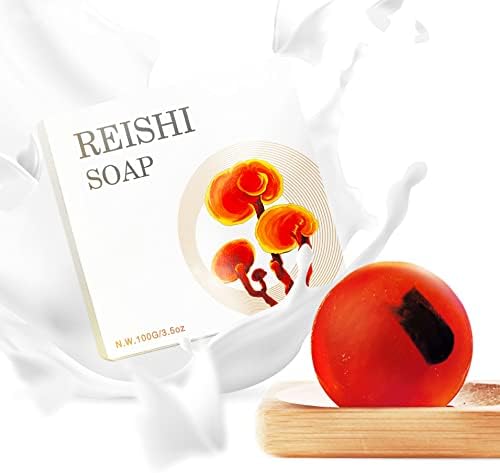 WL Herbal Treasure Reishi Soap Bath Soap, Made with Organic Juncao Reishi Soap for Skin Benefits, Gentle Soap for Body, Face and Shaving Extra Refreshing Body and Face Cleanser More hydrating than soap, cleans and hydrates the skin. 100g