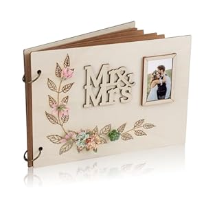 QLoztyse Elegantes Hochzeitsgästebuch Leineneinband