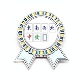 Dimensions : 3 x 3,8 cm Broche en forme de jeu de mahjong de culture chinoise, M, Métal
