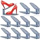 POWZOO 10 Stück Einstellbare Schuhregale,PP Doppelschicht Schuhstapler,3 Höhenverstellbar,Schuhschlitz Organizer,Platzsparend schuhaufbewahrung,Schuhorganizer,Rutschfest Schuhhalter.(Dunst blau)