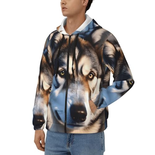 Sweat à capuche husky pour homme veste zippée décontractée