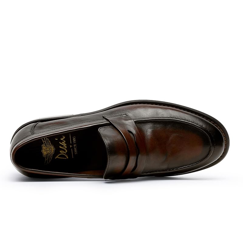 Image of Men's Slip-On Oxfords, Leather Dress Shoes for Business