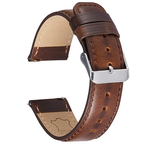 Nixiamy Leather Watch Band Genuine Watch Straps 20mm 22mm Quick Release Replacement Watch Straps for Men Women Bracelet Oil Wax Top Grain Leather Watch Strap