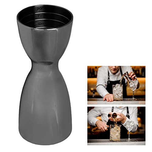 Doppio Jigger da Cocktail in Acciaio Inox Jigger di Misura per Barista, Strumento da Barista a Forma di U placcato Rame per Cocktail e Vino (placcato nero)