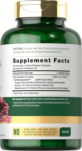 Carlyle Irish Sea Moss + Bladderwrack & Burdock Capsules (150 ct) — view 2