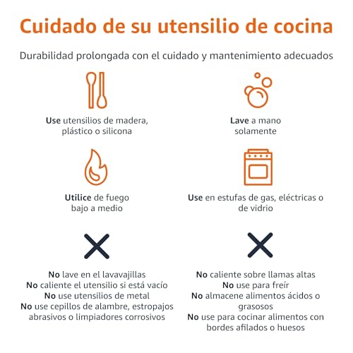Amazon Basics Juego de utensilios de cocina antiadherentes, 8 Unidads (5 ollas + 3 tapas), Negro - imagen 5