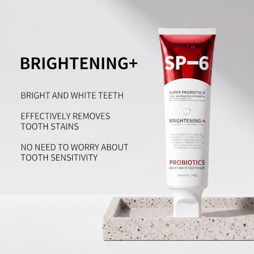 Image of SP-6 Probiotic Toothpaste - Niacinamide Whitening Toothpaste Enhanced Formula with 6 Probiotics for Teeth Whitening and Gum Health - Enamel-Safe, Fluoride-Free, Fresh Mint Flavor, 4.9Oz (2)