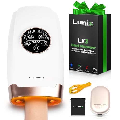 Lunix LX3 Cordless Electric Hand Massager with Compression