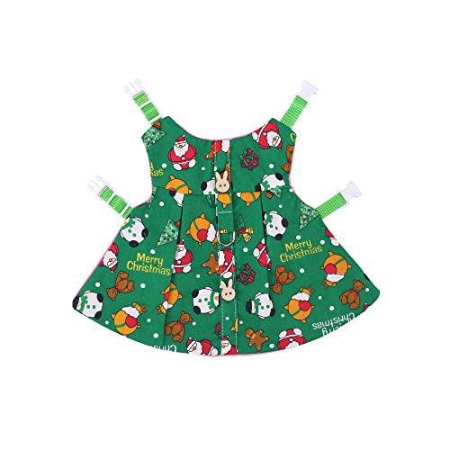 Image of Adjustable Christmas Rabbit Harness and Leash Set, Small Animal Christmas Costume Bunny Clothes Santa Snowman Pattern Outfit for Ferret Guinea Pig Rabbit Bunny Hamster(Green /M)