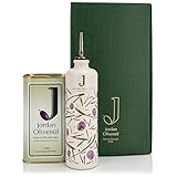 Jordan Olivenöl - Geschenkset/Präsentkarton Set 2 mit 1 Liter Jordan Olivenöl und 500 ml Keramikflasche mit Ausgießer